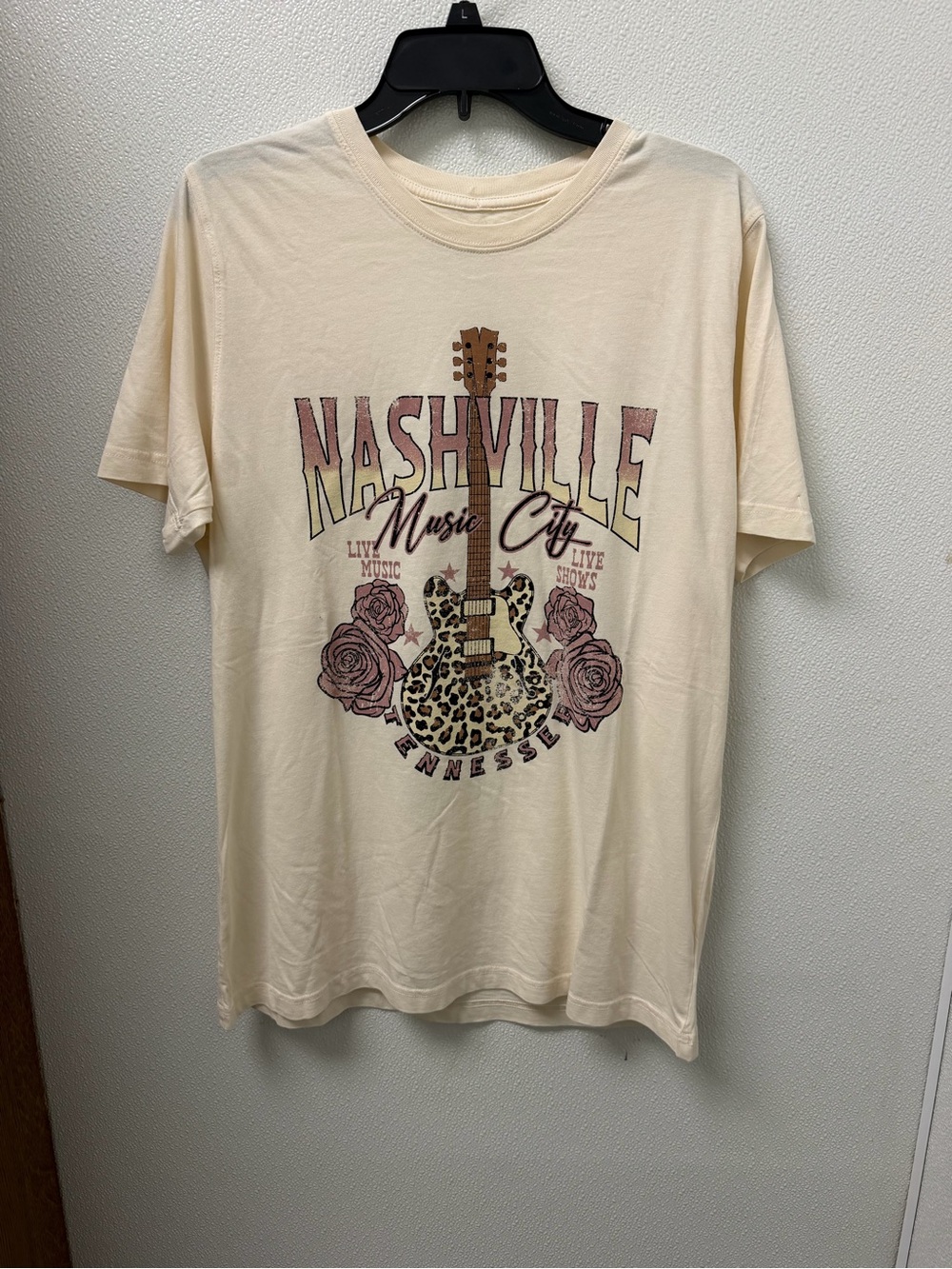 Alexis Cream Graphic Logo Tee with Gray Print
